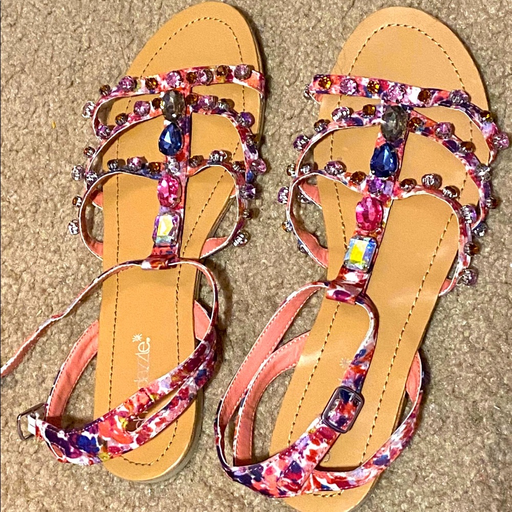 shoe dazzle sandal slip ons